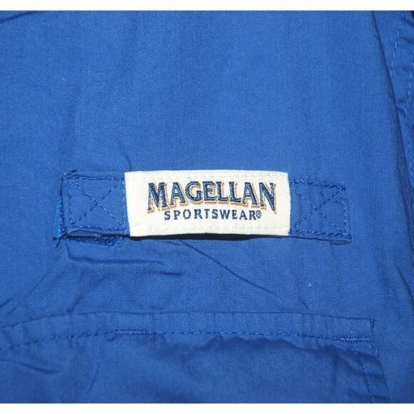 Magellan Men's Blue Vented Button Front Shirt S Lake Fork Cotton Pockets - Picture 4 of 10